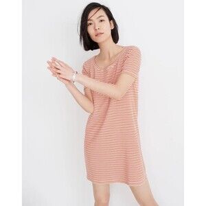 Madewell Red White Stripe Swingy Tee Mini  Dress Size XS